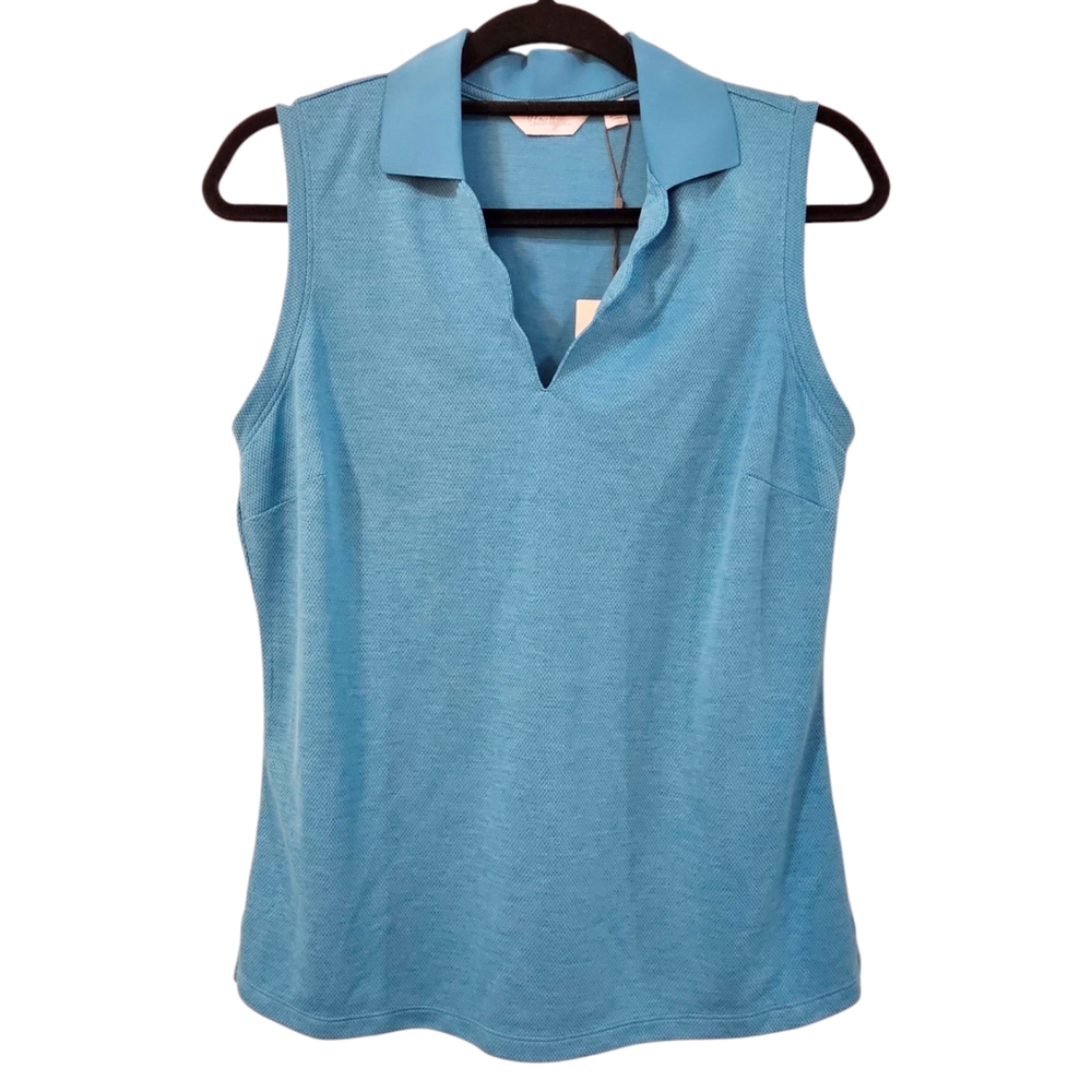 NWT Walter Hagen Women's Clubhouse Scallop Sleeveless Polo Shirt Size XS